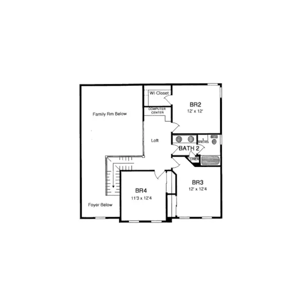 Colonial House Plan Second Floor - Haddock Spring 034D-0027 - Search House Plans and More