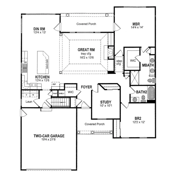 Country House Plan First Floor - Aspermont Ranch Home 034D-0028 - Search House Plans and More