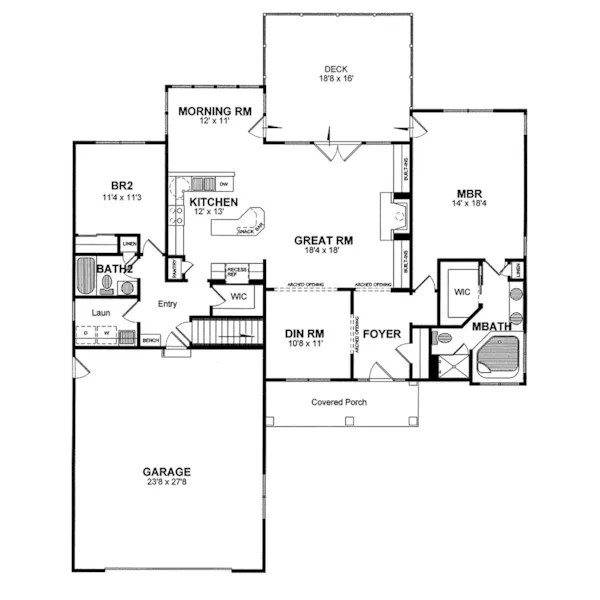 Country House Plan First Floor - Wellman Ranch Home 034D-0029 - Shop House Plans and More