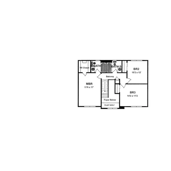 Country House Plan Second Floor - Crane Point Colonial Style Home 034D-0042 - Search House Plans and More