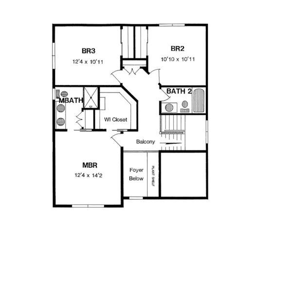 Craftsman House Plan Second Floor - Lomax Shingle Style Home 034D-0043 - Shop House Plans and More