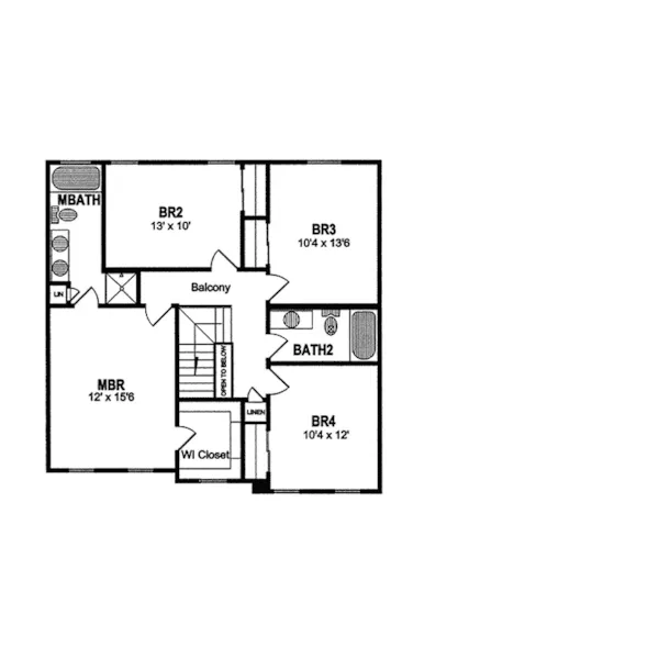 Country House Plan Second Floor - St. Lawrence Colonial Home 034D-0045 - Shop House Plans and More