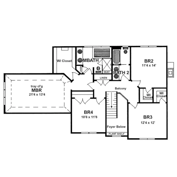 Farmhouse Plan Second Floor - Nolan Park Colonial Home 034D-0046 - Shop House Plans and More