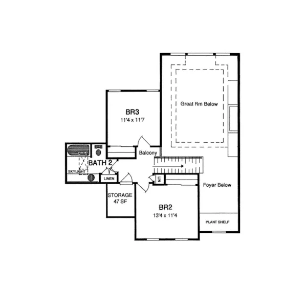 Southern House Plan Second Floor - Ballinger Country French Home 034D-0047 - Search House Plans and More