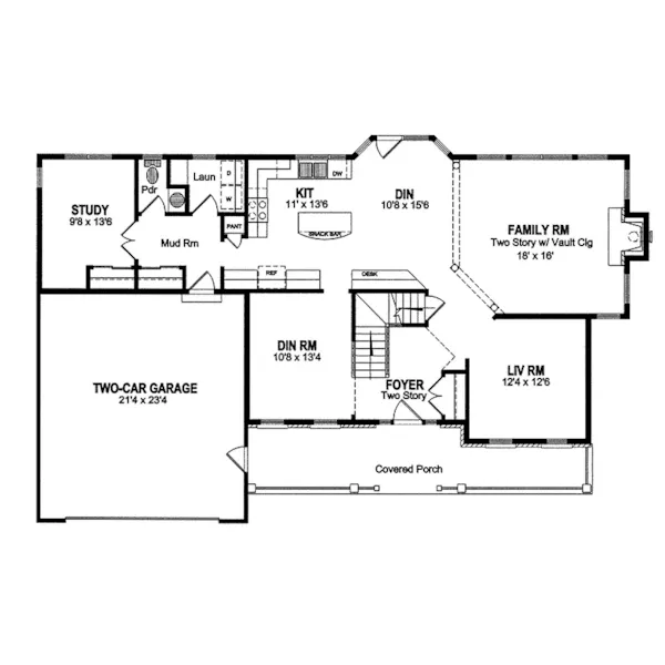 Country House Plan First Floor - Carlsbad Colonial Home 034D-0049 - Search House Plans and More