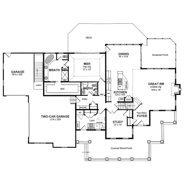 Southern House Plan First Floor - Eldorado Traditional Home 034D-0051 - Search House Plans and More