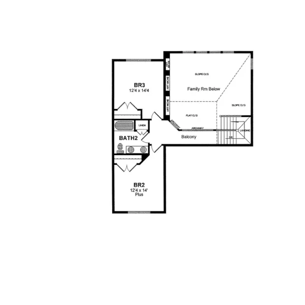 Modern House Plan Second Floor - Normandy Traditional Home 034D-0054 - Shop House Plans and More