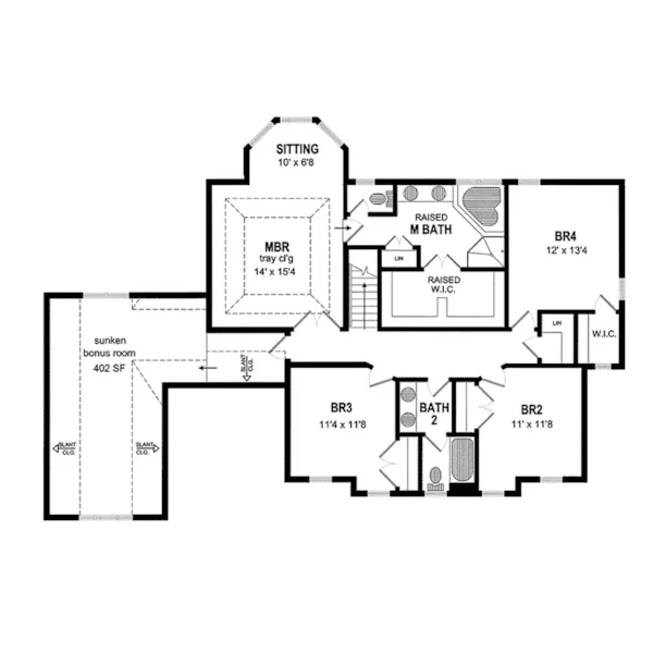 Country House Plan Second Floor - Childress Place Colonial Home 034D-0055 - Search House Plans and More