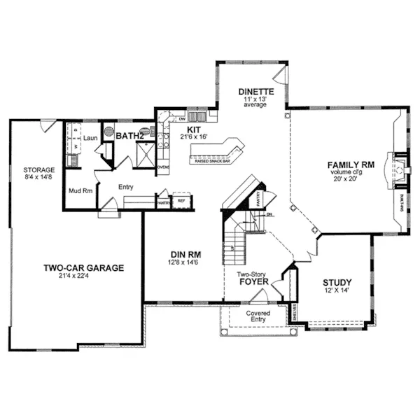 Colonial House Plan First Floor - Henrietta Hollow Colonial Home 034D-0056 - Search House Plans and More