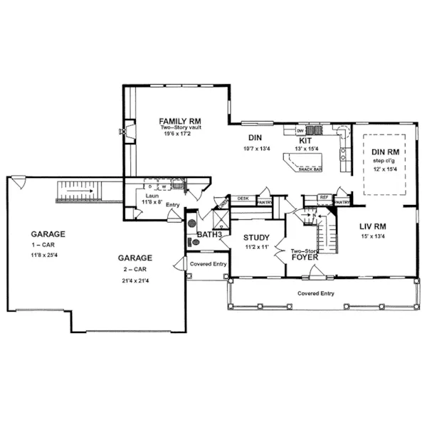 Country House Plan First Floor - Bluegrove Colonial Style Home 034D-0058 - Search House Plans and More