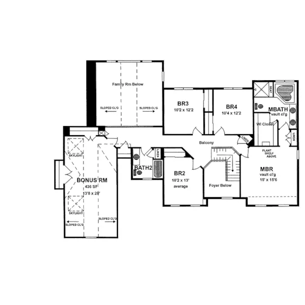 Country House Plan Second Floor - Bluegrove Colonial Style Home 034D-0058 - Search House Plans and More