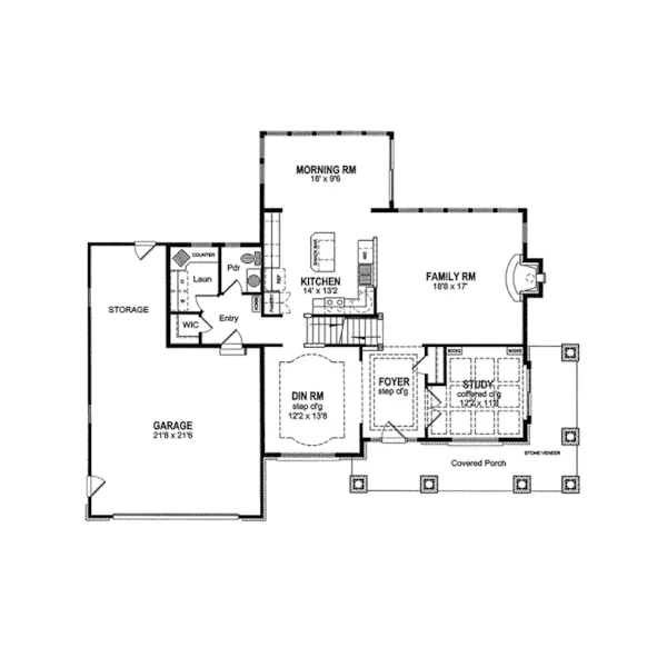 Country House Plan First Floor - Windhorst Traditional Home 034D-0060 - Shop House Plans and More