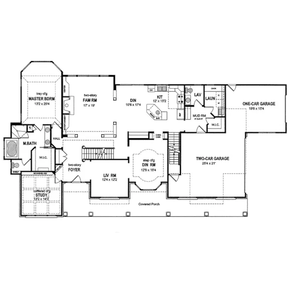 Luxury House Plan First Floor - Forestburg  Southern Home 034D-0063 - Search House Plans and More