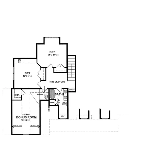 Traditional House Plan Second Floor - Prairie Hill Southern Home 034D-0070 - Shop House Plans and More