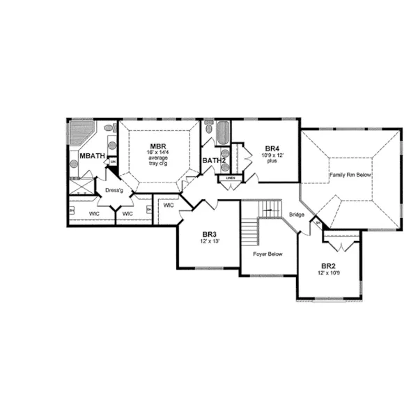 Country House Plan Second Floor - Granbury Traditional Home 034D-0071 - Search House Plans and More