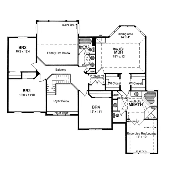 Country House Plan Second Floor - Marble Falls Traditional Home 034D-0072 - Shop House Plans and More