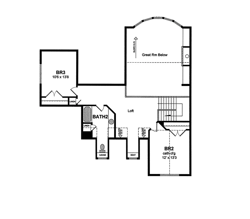 Southern House Plan Second Floor - Maydelle Traditional Home 034D-0073 - Shop House Plans and More