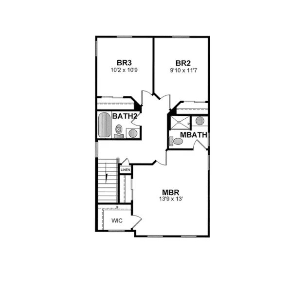 Traditional House Plan Second Floor - Plum Orchard Farmhouse Home 034D-0088 - Shop House Plans and More