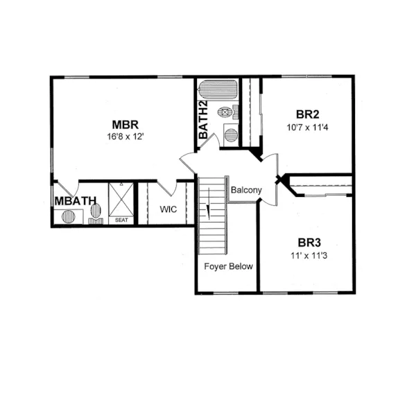 Traditional House Plan Second Floor - Dobbin Country Home 034D-0089 - Search House Plans and More