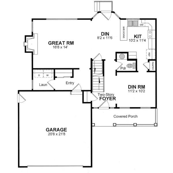 Traditional House Plan First Floor - Wadsmere Traditional Home 034D-0091 - Shop House Plans and More