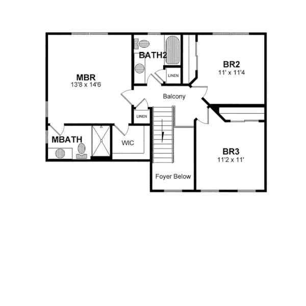 Traditional House Plan Second Floor - Wadsmere Traditional Home 034D-0091 - Shop House Plans and More