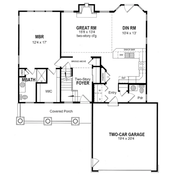 Cape Cod & New England House Plan First Floor - Tanglewood Cape Cod Style Home 034D-0095 - Shop House Plans and More