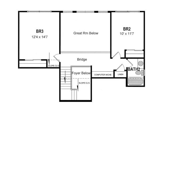 Cape Cod & New England House Plan Second Floor - Tanglewood Cape Cod Style Home 034D-0095 - Shop House Plans and More