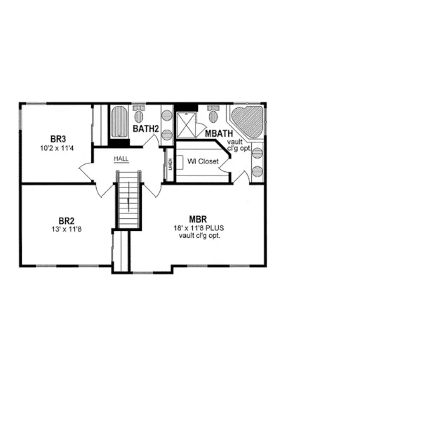 Traditional House Plan Second Floor - Amasela Traditional Home 034D-0097 - Search House Plans and More