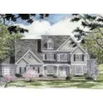 Traditional House Plan Front of Home - Loyola Hill Traditional Home 034D-0103 - Shop House Plans and More