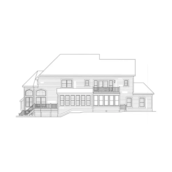 Traditional House Plan Rear Elevation - Loyola Hill Traditional Home 034D-0103 - Shop House Plans and More