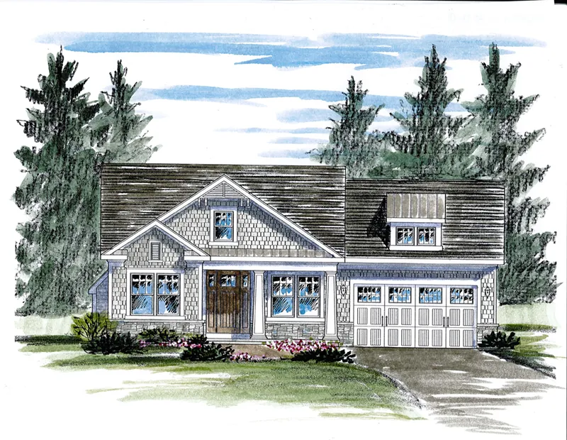 Craftsman House Plan Front of Home - Jobson Cove Craftsman Home 034D-0104 - Search House Plans and More