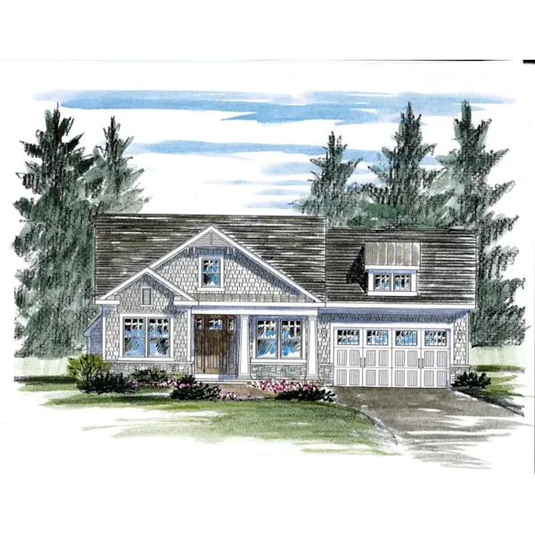 Craftsman House Plan Front of Home - Jobson Cove Craftsman Home 034D-0104 - Search House Plans and More