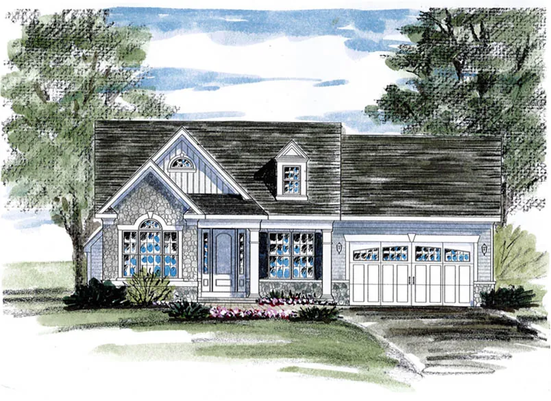 Ranch House Plan Front of Home - Parson Bend Ranch Home 034D-0105 - Shop House Plans and More