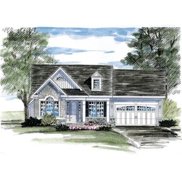 Ranch House Plan Front of Home - Parson Bend Ranch Home 034D-0105 - Shop House Plans and More