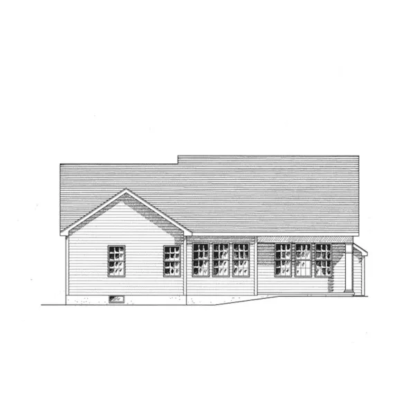 Ranch House Plan Rear Elevation - Parson Bend Ranch Home 034D-0105 - Shop House Plans and More