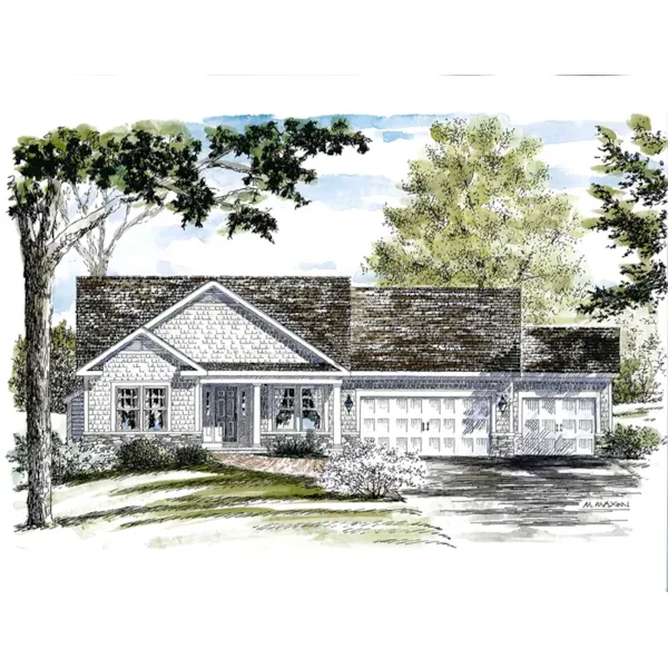 Ranch House Plan Front of Home - Sable Circle Ranch Home 034D-0106 - Shop House Plans and More