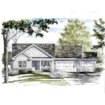 Ranch House Plan Front of House 034D-0106