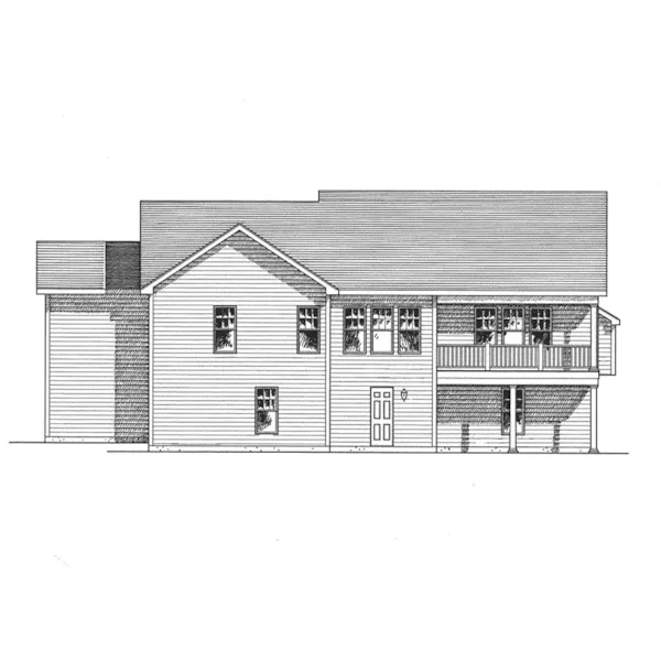 Ranch House Plan Rear Elevation - Sable Circle Ranch Home 034D-0106 - Shop House Plans and More