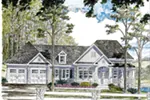 Ranch House Plan Front of Home - Hedge Grove Ranch Home 034D-0107 - Search House Plans and More