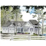 Ranch House Plan Front of House 034D-0107