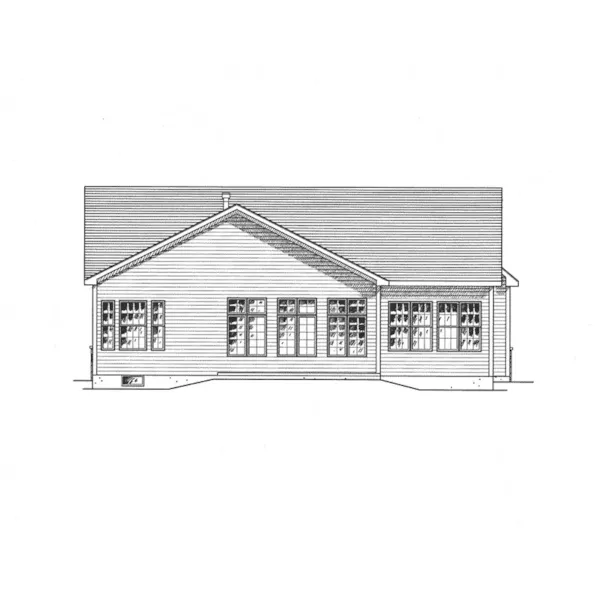 Cape Cod & New England House Plan Rear Elevation - Clements Lake Ranch Home 034D-0108 - Search House Plans and More