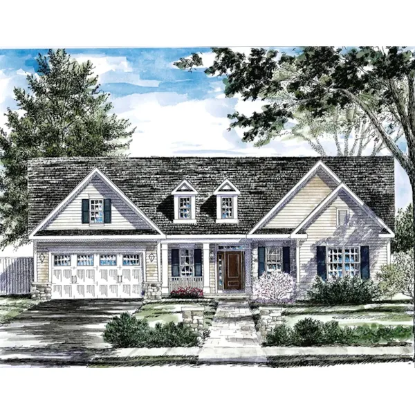 Traditional House Plan Front of Home - Becky Valley Ranch Home 034D-0109 - Search House Plans and More