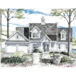 Cape Cod & New England House Plan Front of House 034D-0110