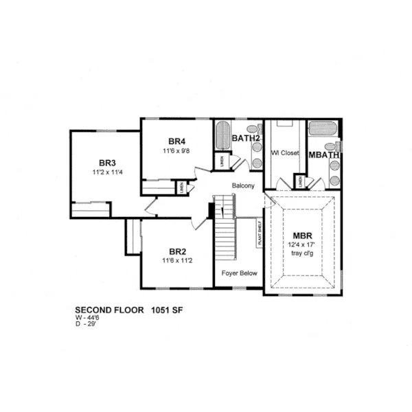 Colonial House Plan Second Floor - Bartley Bend Traditional Home 034D-0111 - Search House Plans and More