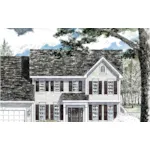 Colonial House Plan Front of House 034D-0111