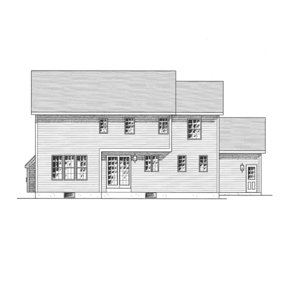 Colonial House Plan Rear Elevation - Bartley Bend Traditional Home 034D-0111 - Search House Plans and More