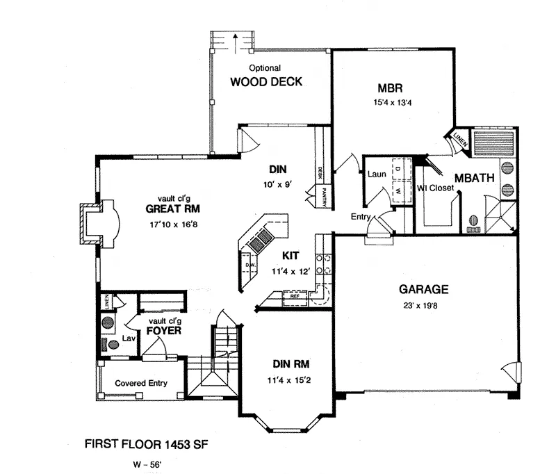 Colonial House Plan First Floor - Douglas Bluff Traditional Home 034D-0112 - Search House Plans and More