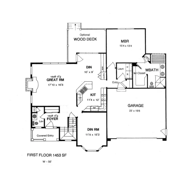 Colonial House Plan First Floor - Douglas Bluff Traditional Home 034D-0112 - Search House Plans and More