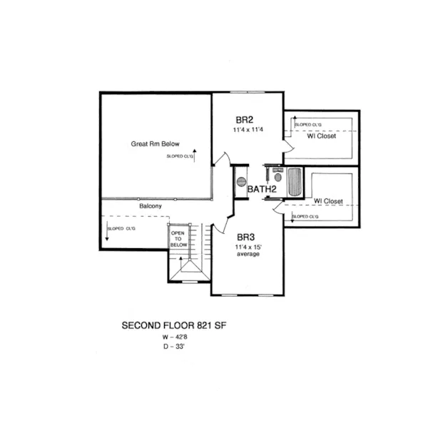 Colonial House Plan Second Floor - Douglas Bluff Traditional Home 034D-0112 - Search House Plans and More