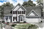 Colonial House Plan Front of Home - Douglas Bluff Traditional Home 034D-0112 - Search House Plans and More